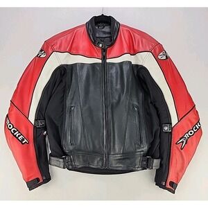 Joe Rocket Men's Black Red Leather Motorcycle Jacket Size 40 Heavyweight